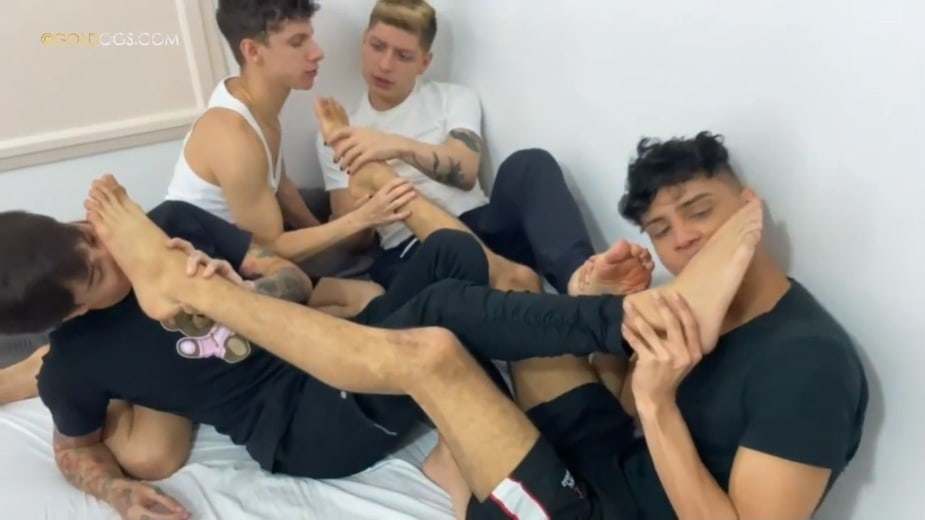 4 Brazilian Foot Boys Orgy